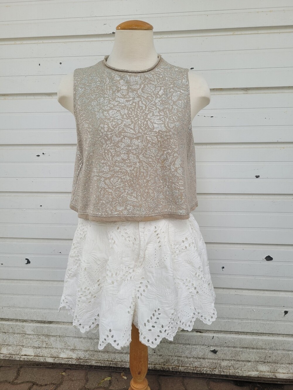 Free People Jacquard Print Sleeveless Top
